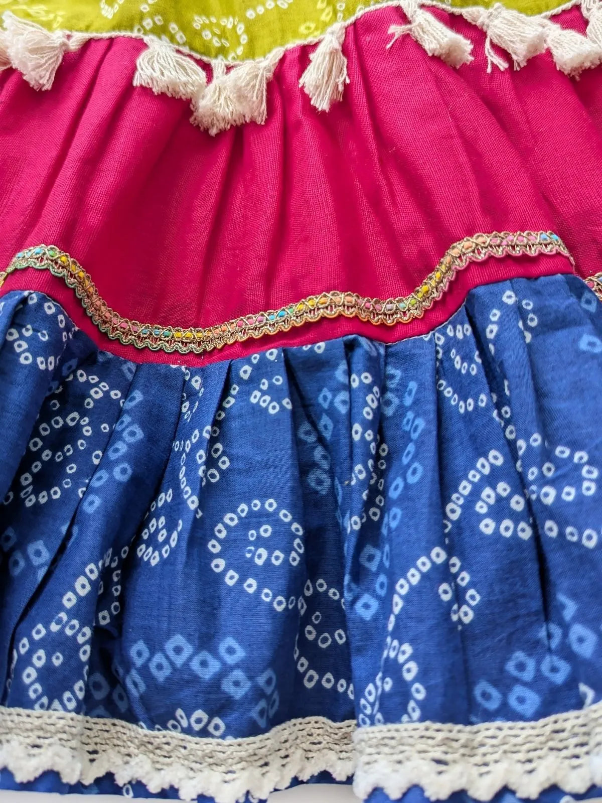 Multicolour Bandhani Lehenga Choli for Girls