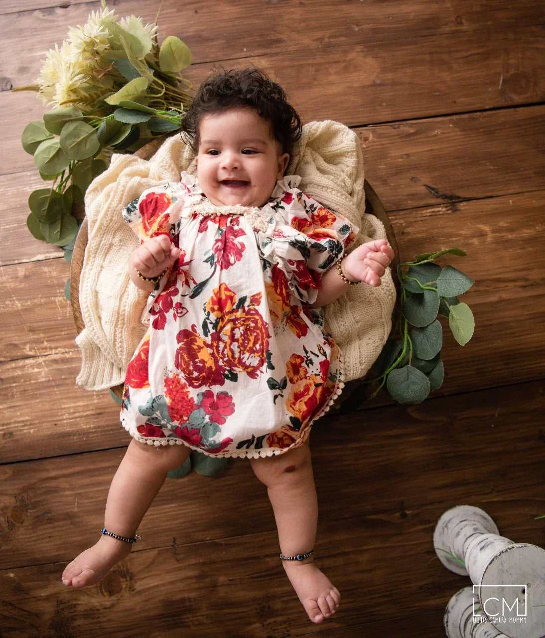 White Floral Summer Victorian Baby Girl Dress