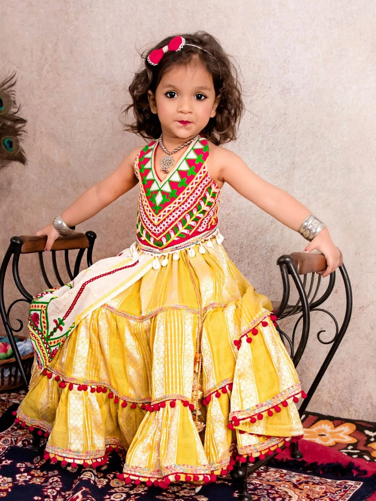 Methi Yellow Maharani Baby Girl Chaniya Choli