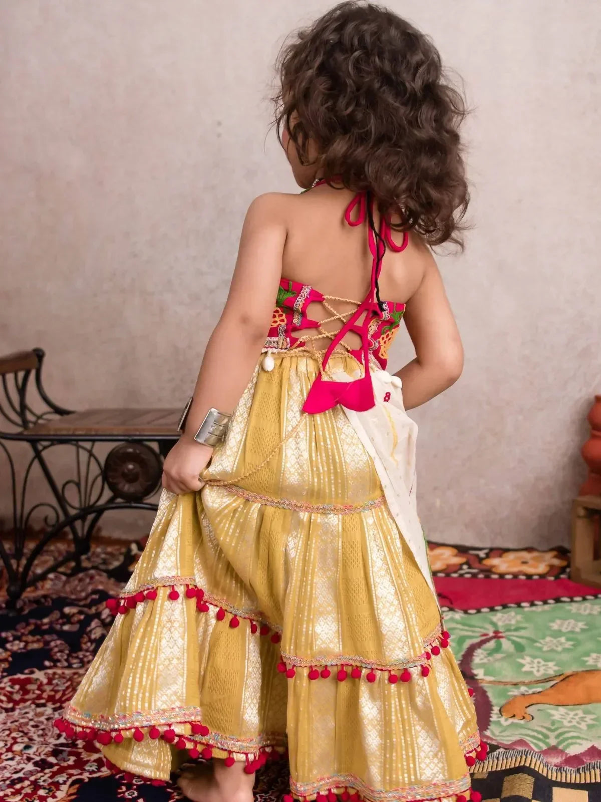 Methi Yellow Maharani Baby Girl Chaniya Choli