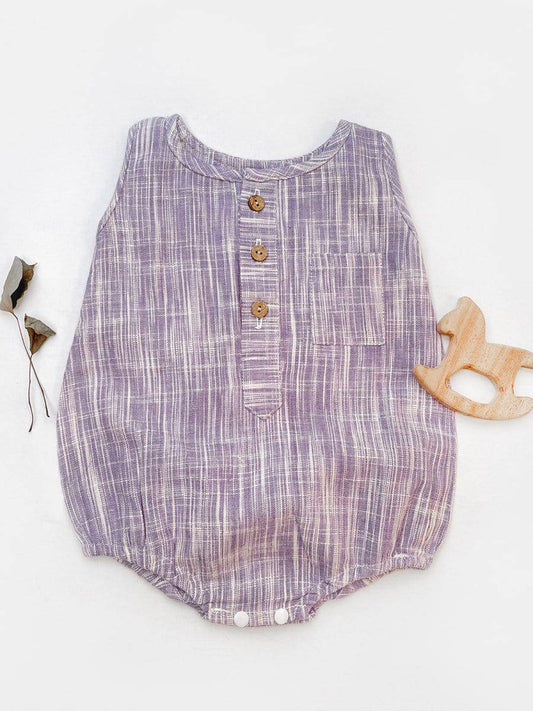 Comfortable Lavender Pure Cotton Baby Bubble Romper