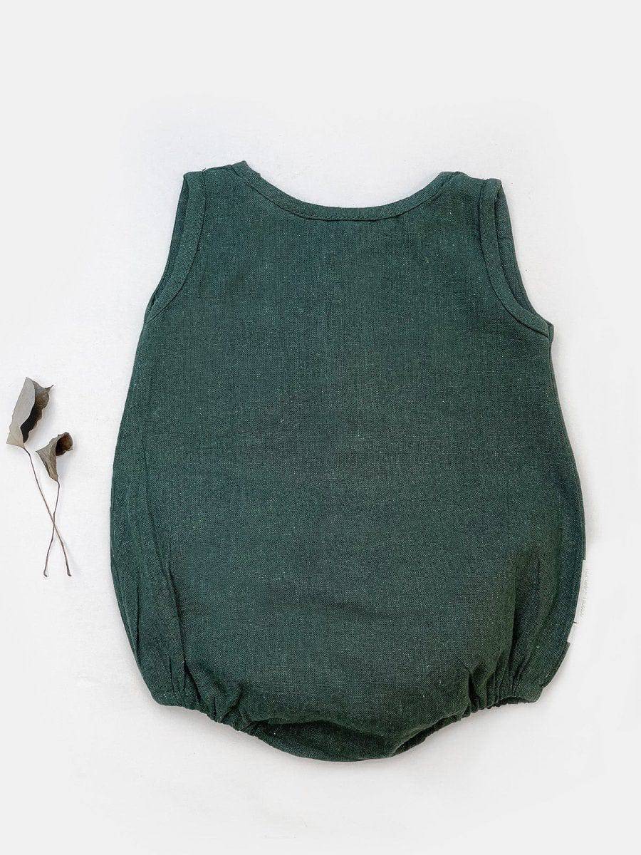 Green Pure Cotton Unisex NewBorn Bubble Romper
