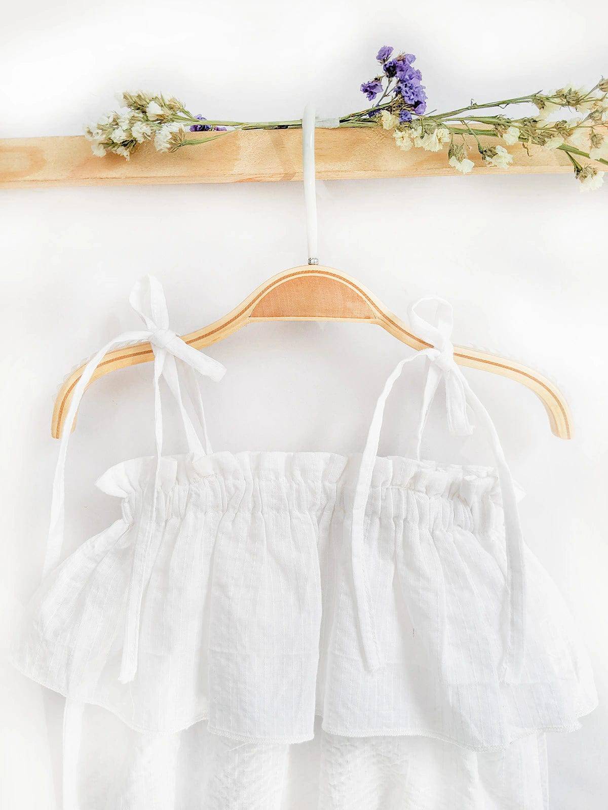 Halemons Fairy Tale Cotton Romper, White Babydoll, Easy Wear - White
