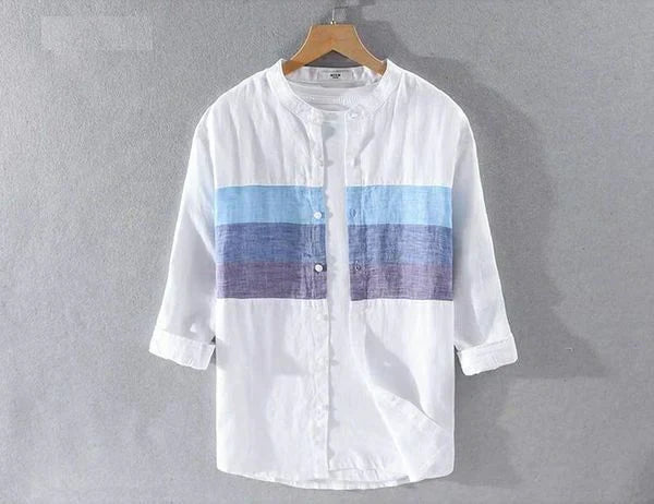 Pure White Linen Stylish Shirt For Men
