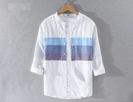 Pure White Linen Stylish Shirt For Men
